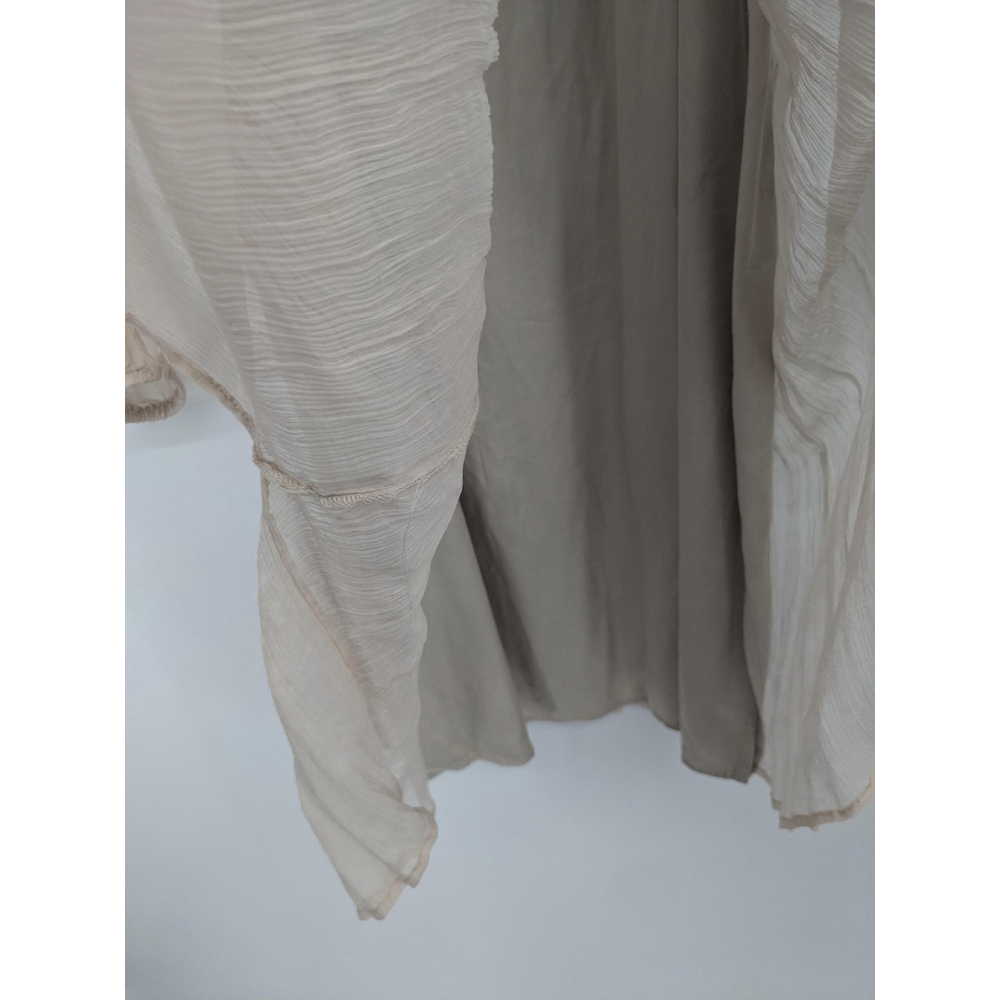 Sundance Dress Womens 6 Beige Sheer Long Sleeve Boho Peasant Lace Trimmed Midi - Picture 7 of 11
